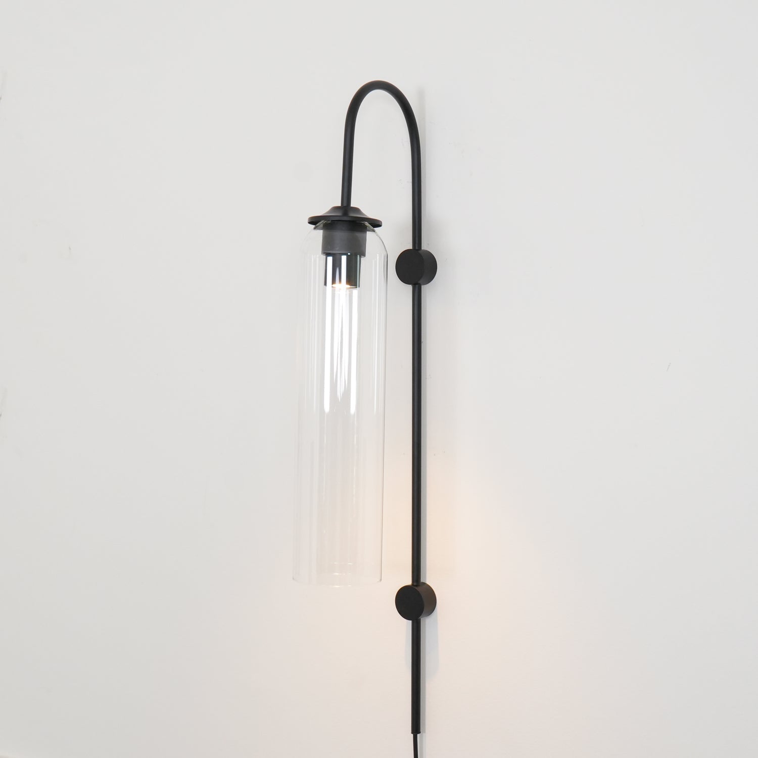 Wall Lamp Glass Cylinder 59 in Cord Gold Bedroom Living Room Plug In Sconce Modern Accent Lighting | Thomler