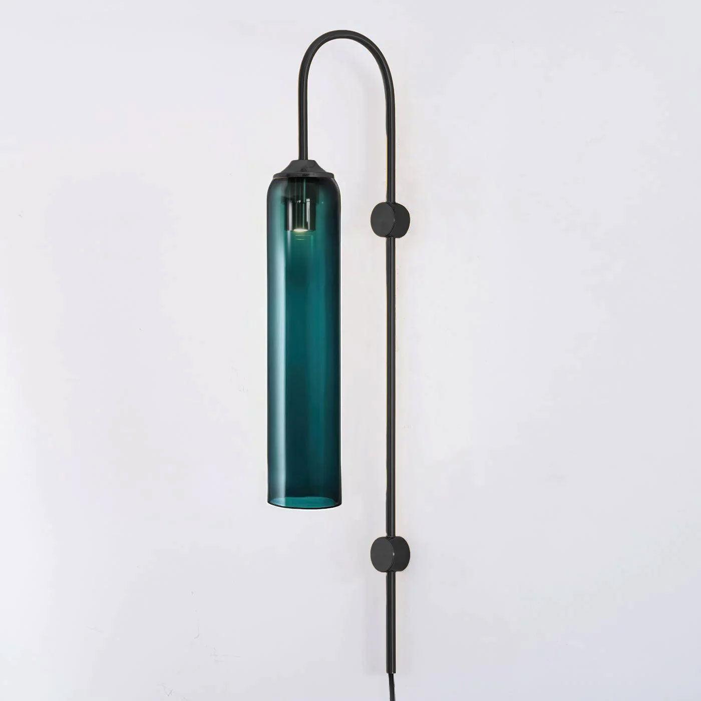 Wall Lamp Glass Cylinder 59 in Cord Gold Bedroom Living Room Plug In Sconce Modern Accent Lighting | Thomler
