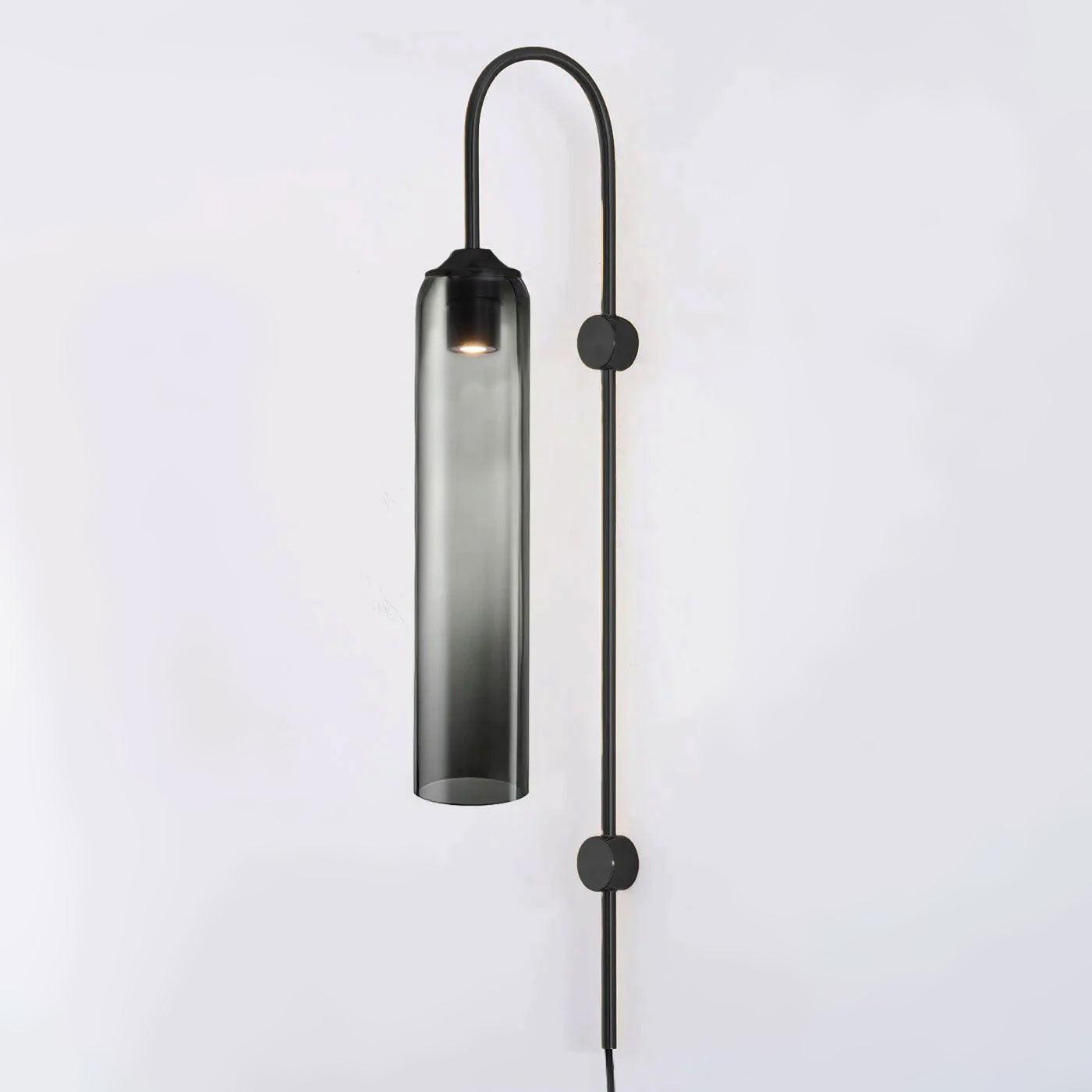 Wall Lamp Glass Cylinder 59 in Cord Gold Bedroom Living Room Plug In Sconce Modern Accent Lighting | Thomler