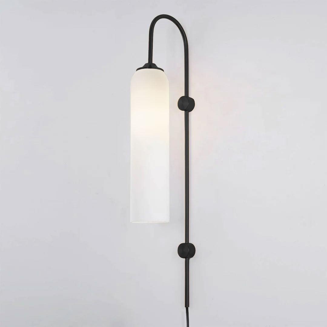 Wall Lamp Glass Cylinder 59 in Cord Gold Bedroom Living Room Plug In Sconce Modern Accent Lighting | Thomler