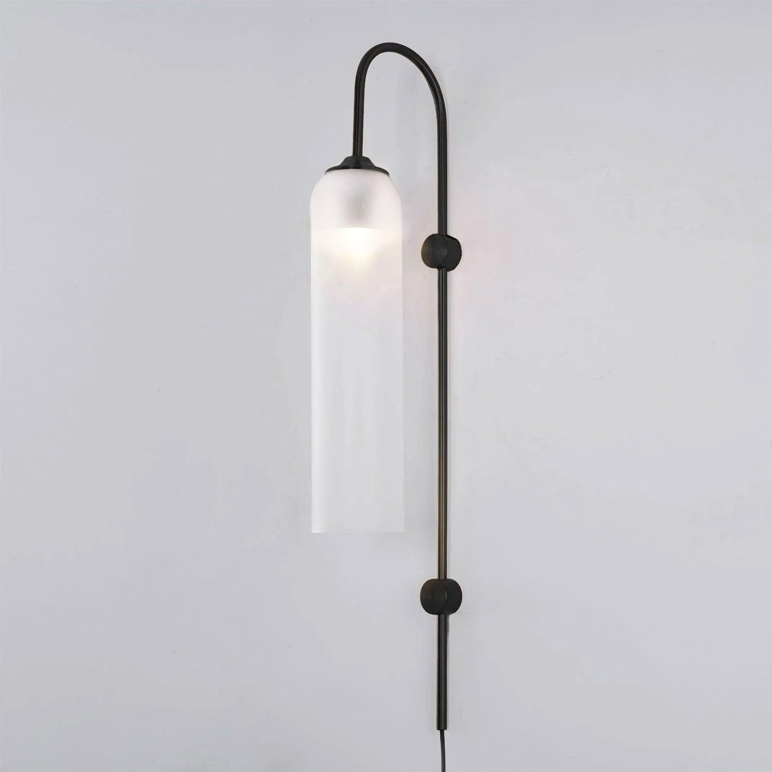 Wall Lamp Glass Cylinder 59 in Cord Gold Bedroom Living Room Plug In Sconce Modern Accent Lighting | Thomler