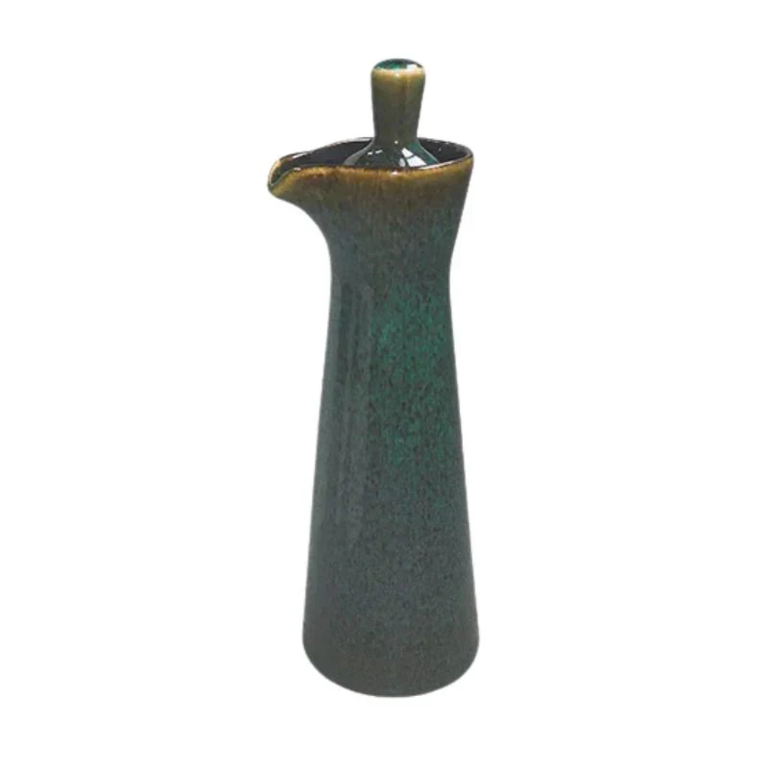 Ceramic Cooking Oil Bottle with No-Drip Spout – 4 oz Countertop Cruet for Olive Oil, Vegetable Oil & Vinegar | Thomler
