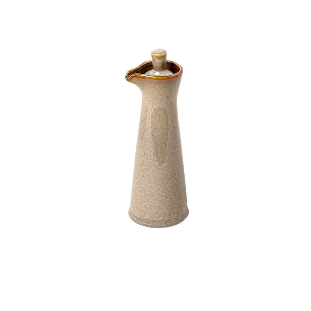 Ceramic Cooking Oil Bottle with No-Drip Spout – 4 oz Countertop Cruet for Olive Oil, Vegetable Oil & Vinegar | Thomler