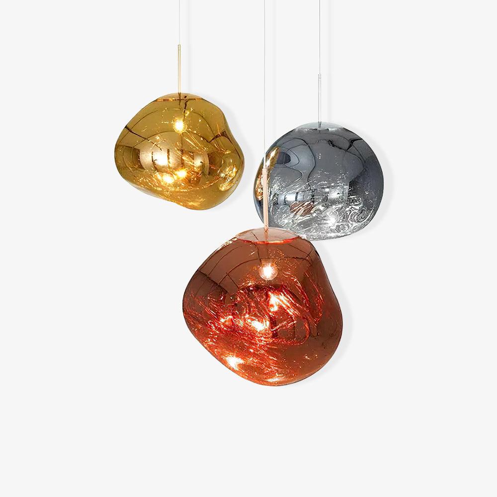 Modern Lava Pendant Lamp 7 in Copper Chrome Gold Ceiling Dining Lighting Mirror Effect Hanging Fixture | Thomler