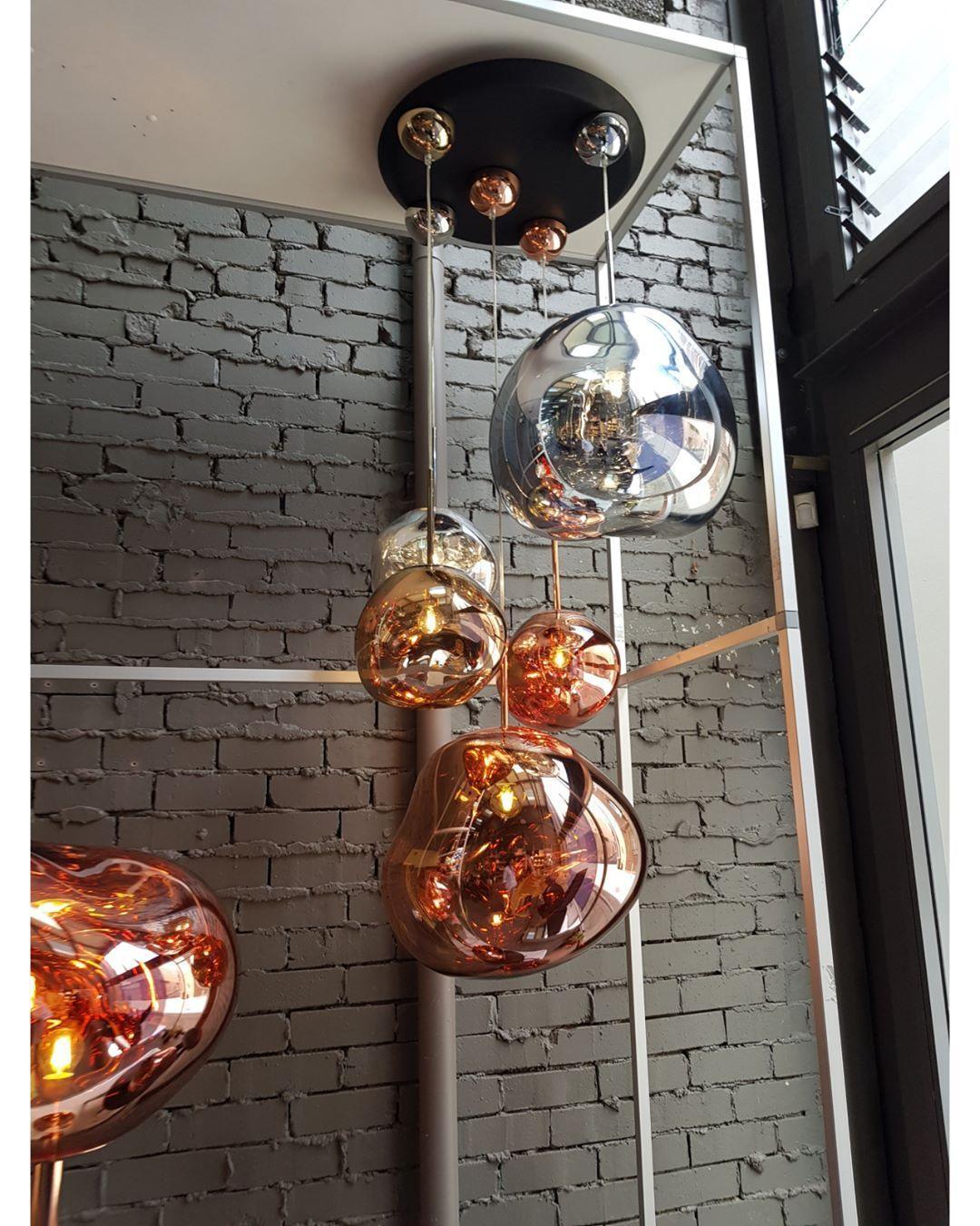 Modern Lava Pendant Lamp 7 in Copper Chrome Gold Ceiling Dining Lighting Mirror Effect Hanging Fixture | Thomler