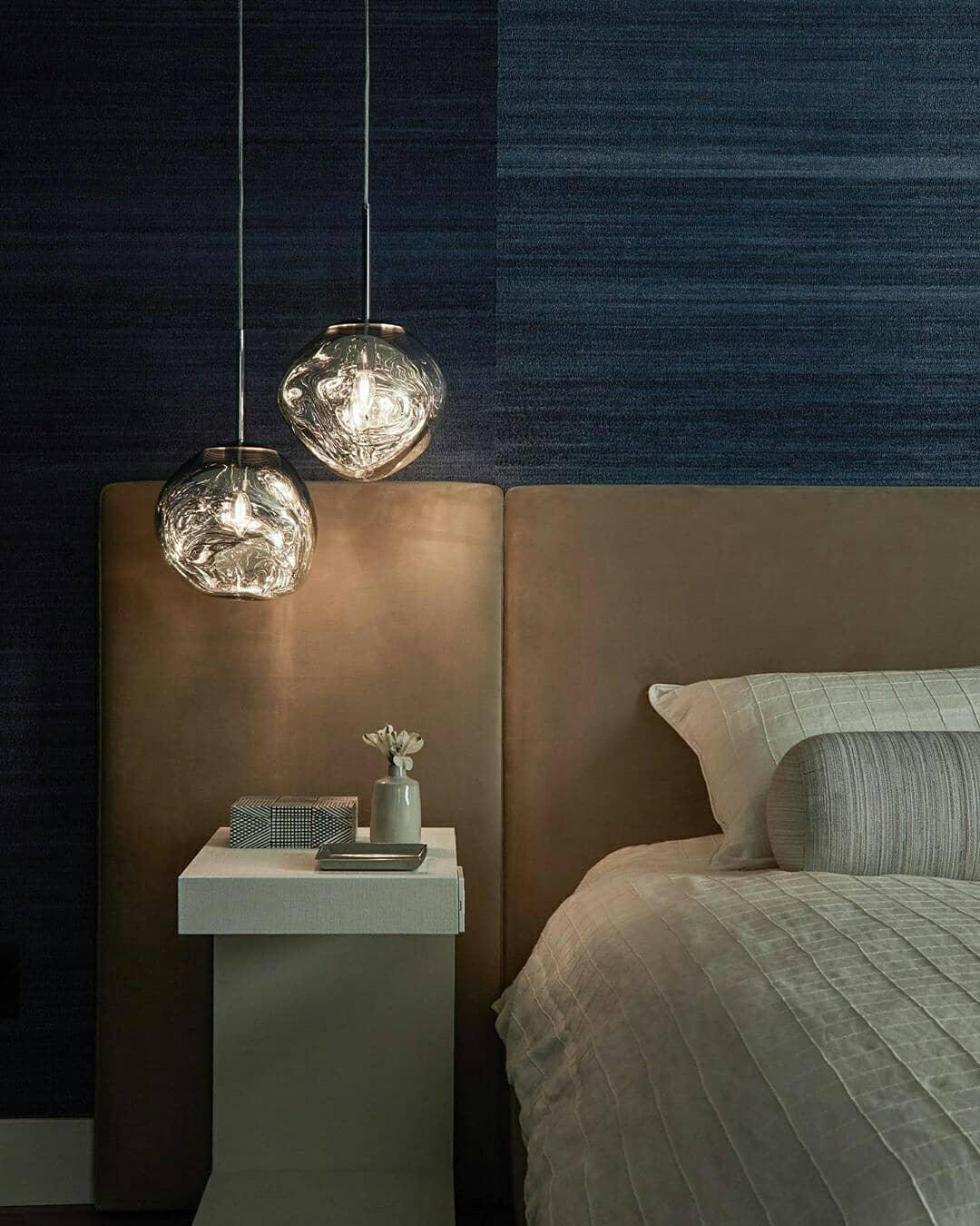 Modern Lava Pendant Lamp 7 in Copper Chrome Gold Ceiling Dining Lighting Mirror Effect Hanging Fixture | Thomler