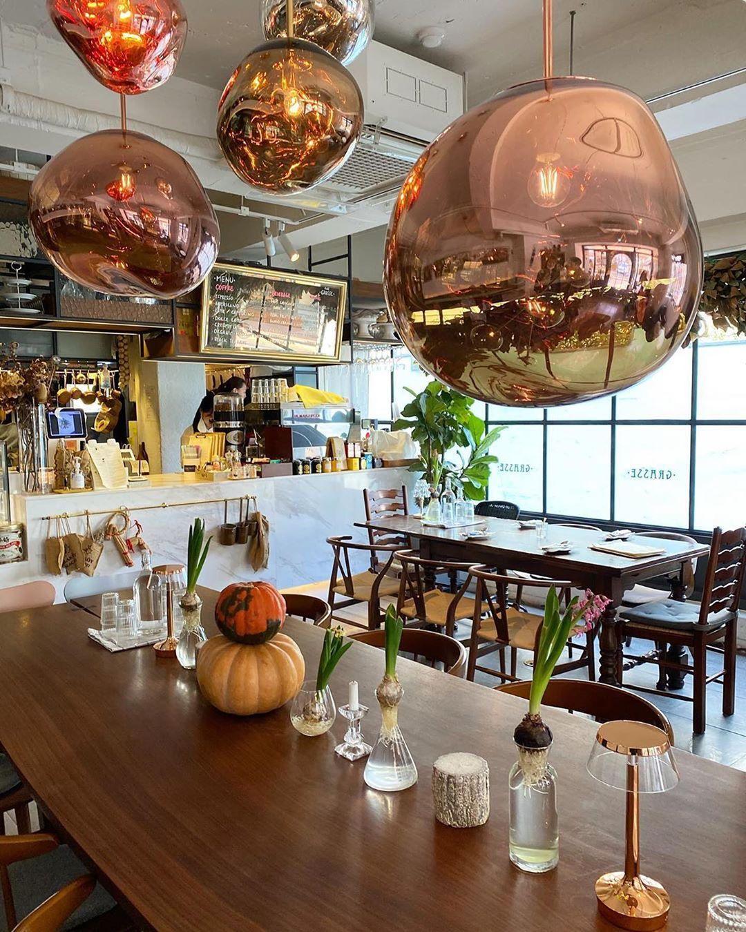 Modern Lava Pendant Lamp 7 in Copper Chrome Gold Ceiling Dining Lighting Mirror Effect Hanging Fixture | Thomler