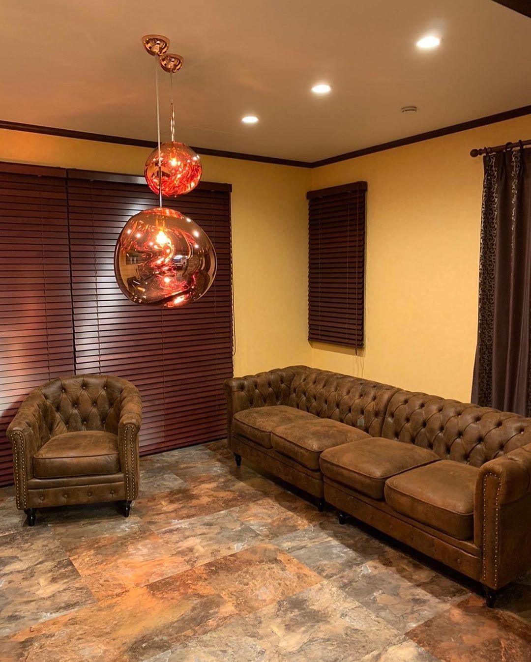 Modern Lava Pendant Lamp 7 in Copper Chrome Gold Ceiling Dining Lighting Mirror Effect Hanging Fixture | Thomler