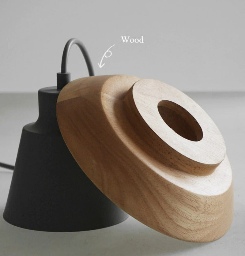 Modern Wood Pendant Light with Adjustable Cable in 5 Colors for Dining Room, Kitchen, Bedroom | Thomler