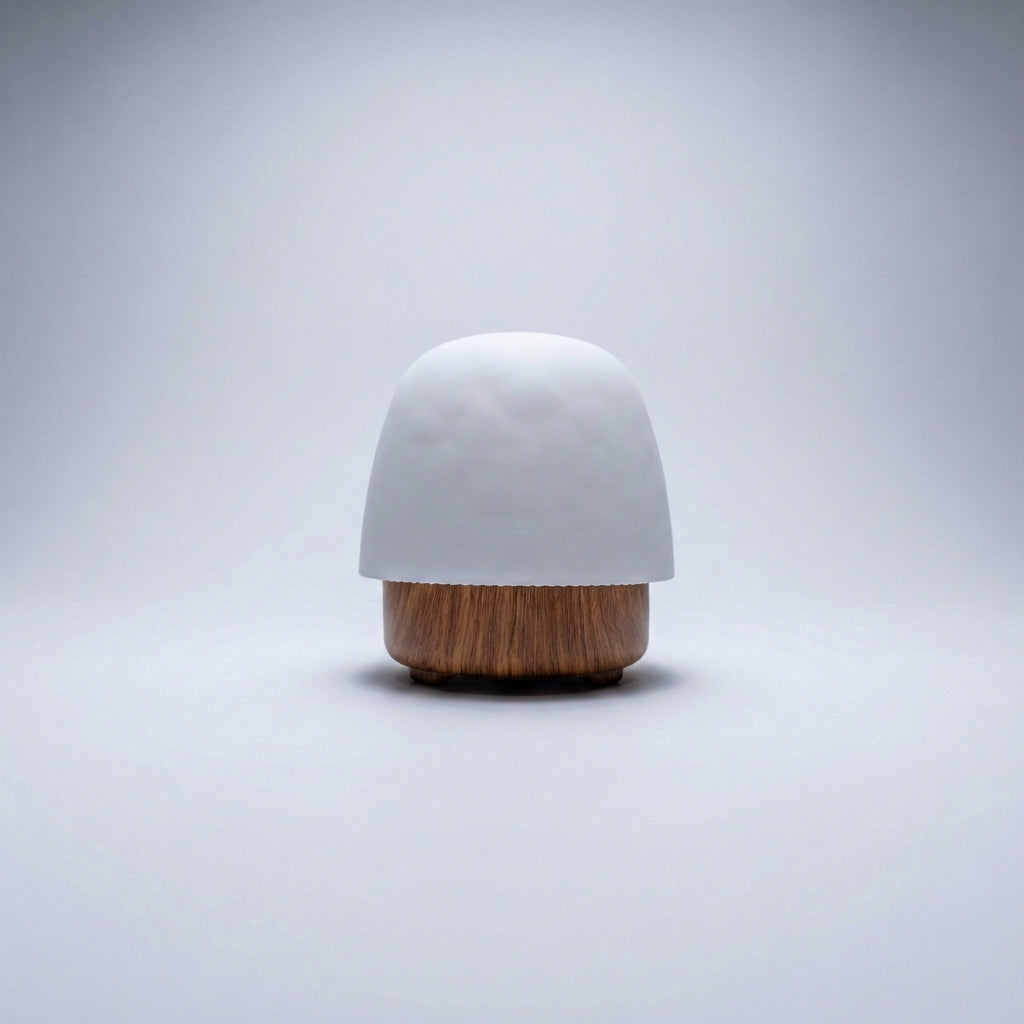 Table Lamp Silicone Shade Integrated LED Wooden Base Bedroom Nightstand Dimmable Adjustable Colour Temperature Scandinavian Mood Light | Thomler