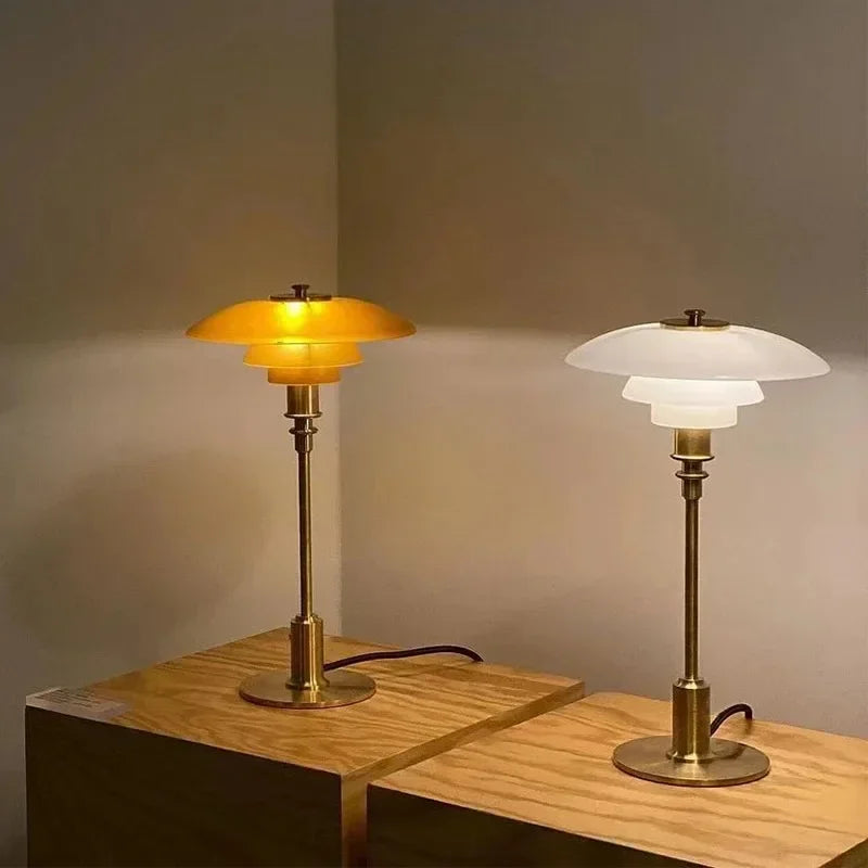 Table Lamp Frosted Glass 45.0 cm Gold Bedroom Bedside Scandinavian Reading Light Modern Nordic Desk Lamp | Thomler