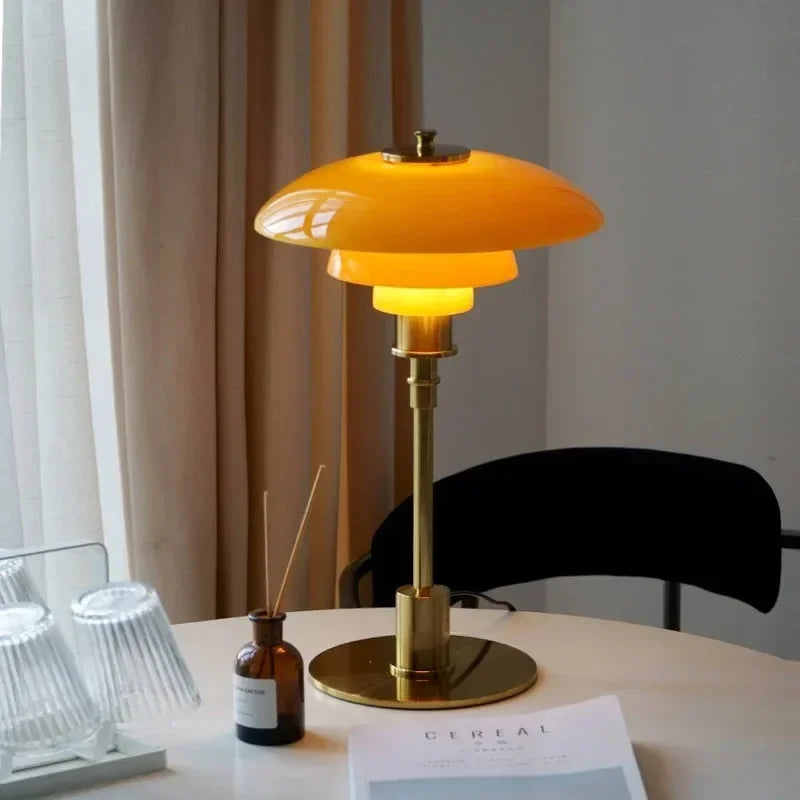 Table Lamp Frosted Glass 45.0 cm Gold Bedroom Bedside Scandinavian Reading Light Modern Nordic Desk Lamp | Thomler