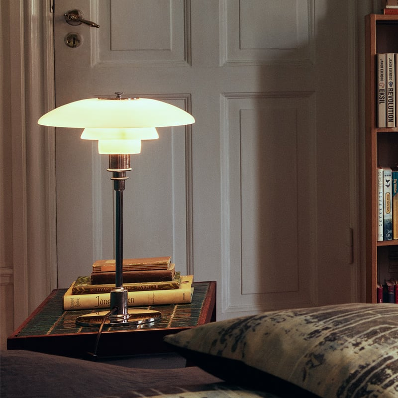 Table Lamp Glass Metal 28.0 cm Orange LED Bedroom Desk Reading Light Modern Bedside Ambient Lighting | Thomler