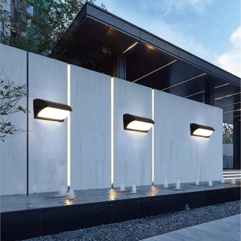 Motion Sensor Outdoor Wall Light 18W Dusk-to-Dawn Porch Security Sconce Weatherproof Black Aluminum for Garden Entryway Path Lighting | Thomler