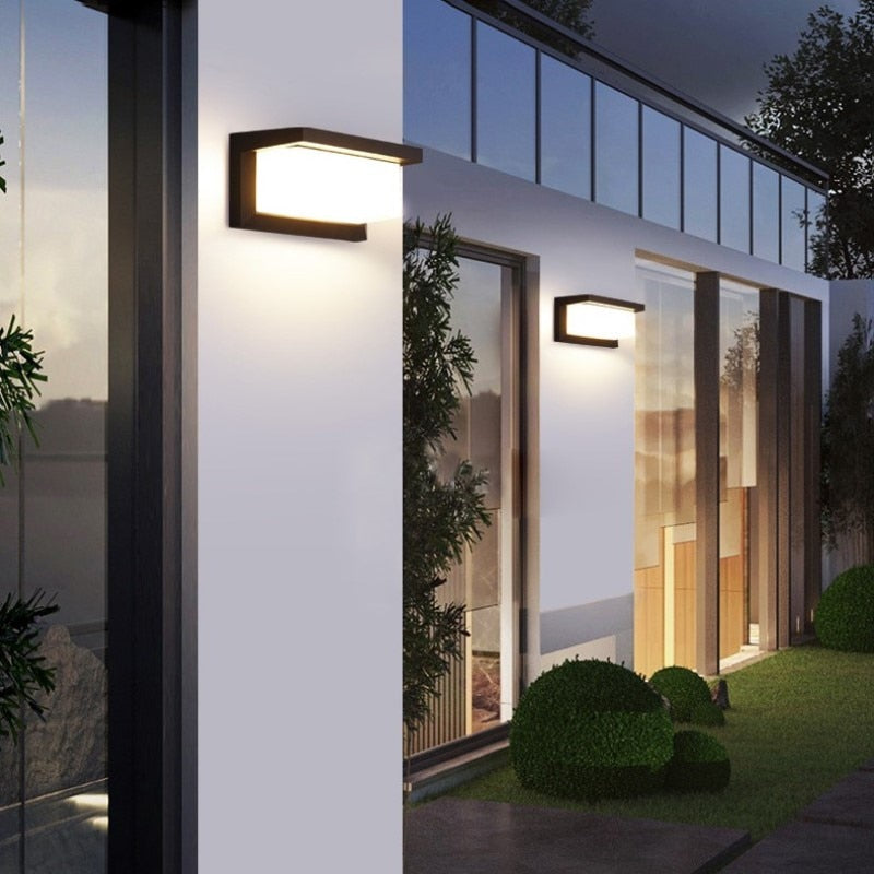 Motion Sensor Outdoor Wall Light 18W Dusk-to-Dawn Porch Security Sconce Weatherproof Black Aluminum for Garden Entryway Path Lighting | Thomler