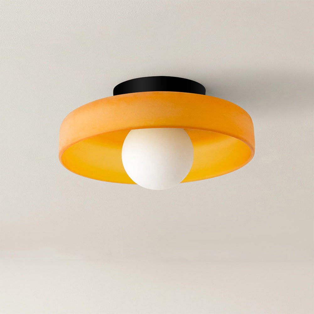 Flush Mount LED Ceiling Light Glass & Metal Dome for Bedrooms, Living Rooms, Hallways | Dual-Mount Wall or Ceiling | Thomler