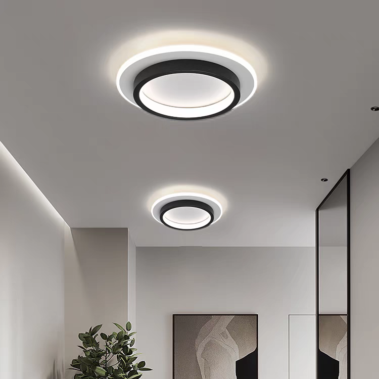 Round Flush Mount LED Ceiling Light 8 in or 9 in Dimmable Iron Acrylic for Bedroom Hallway Kitchen Bathroom Modern Low Profile Fixture | Thomler
