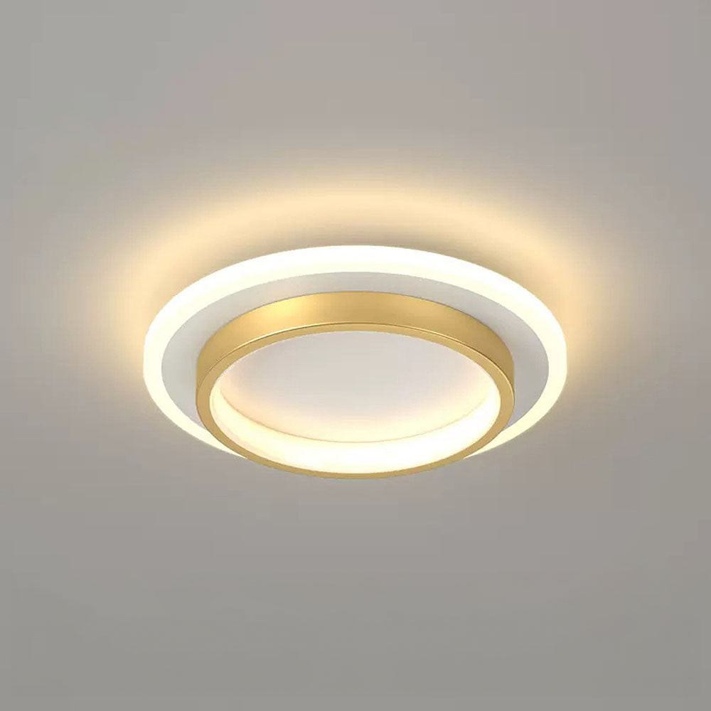 Round Flush Mount LED Ceiling Light 8 in or 9 in Dimmable Iron Acrylic for Bedroom Hallway Kitchen Bathroom Modern Low Profile Fixture | Thomler