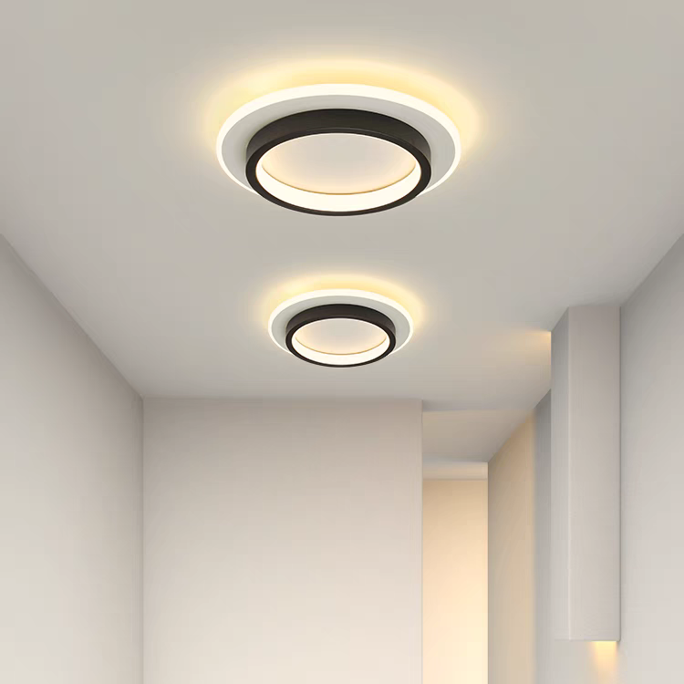 Round Flush Mount LED Ceiling Light 8 in or 9 in Dimmable Iron Acrylic for Bedroom Hallway Kitchen Bathroom Modern Low Profile Fixture | Thomler