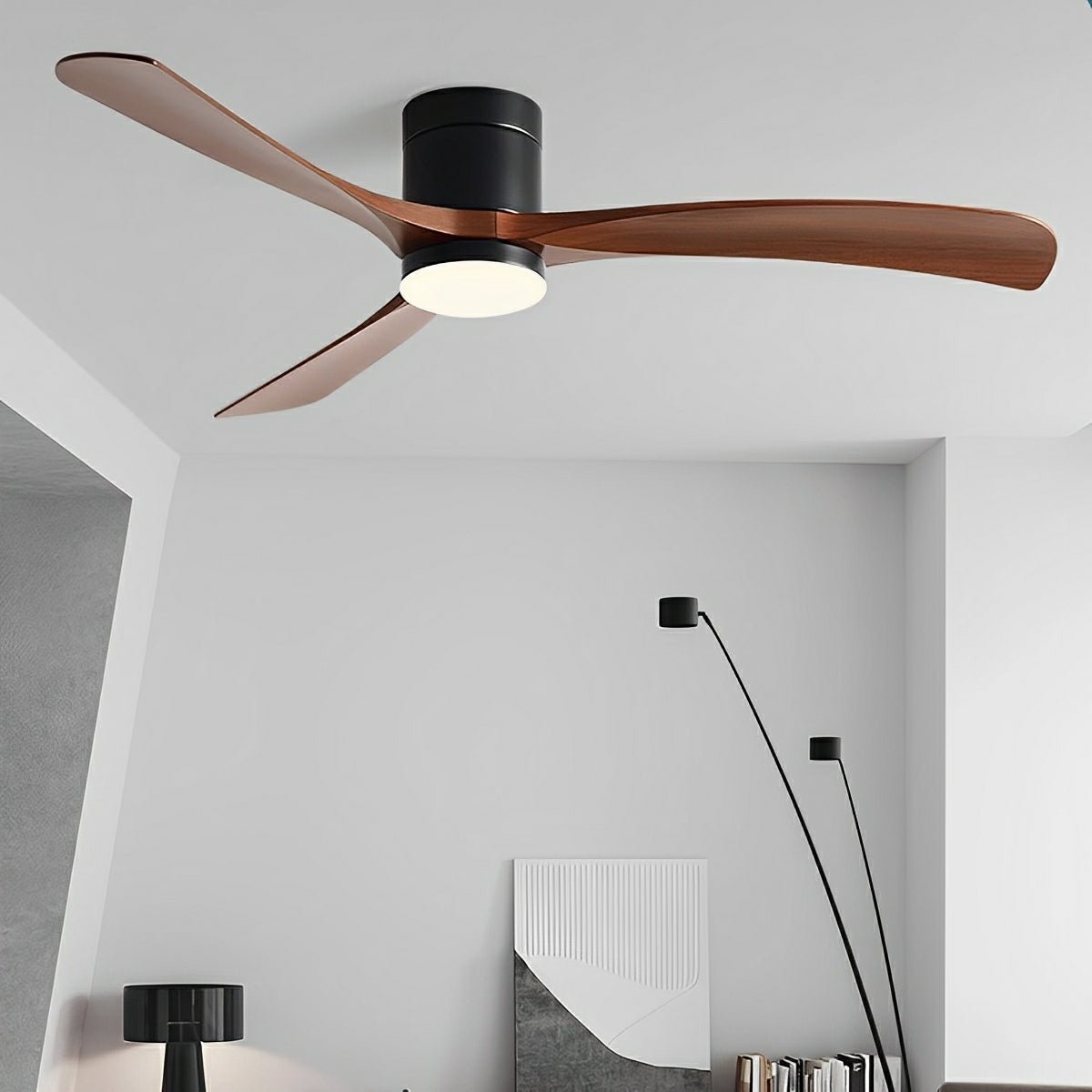 Whisper-Quiet Ceiling Fan with Integrated LED Light – 6 Speed Reversible Airflow for Year-Round Comfort in Living Room Bedroom | Thomler