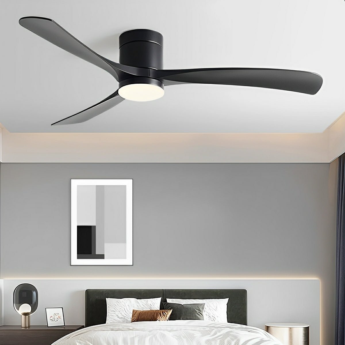 Whisper-Quiet Ceiling Fan with Integrated LED Light – 6 Speed Reversible Airflow for Year-Round Comfort in Living Room Bedroom | Thomler