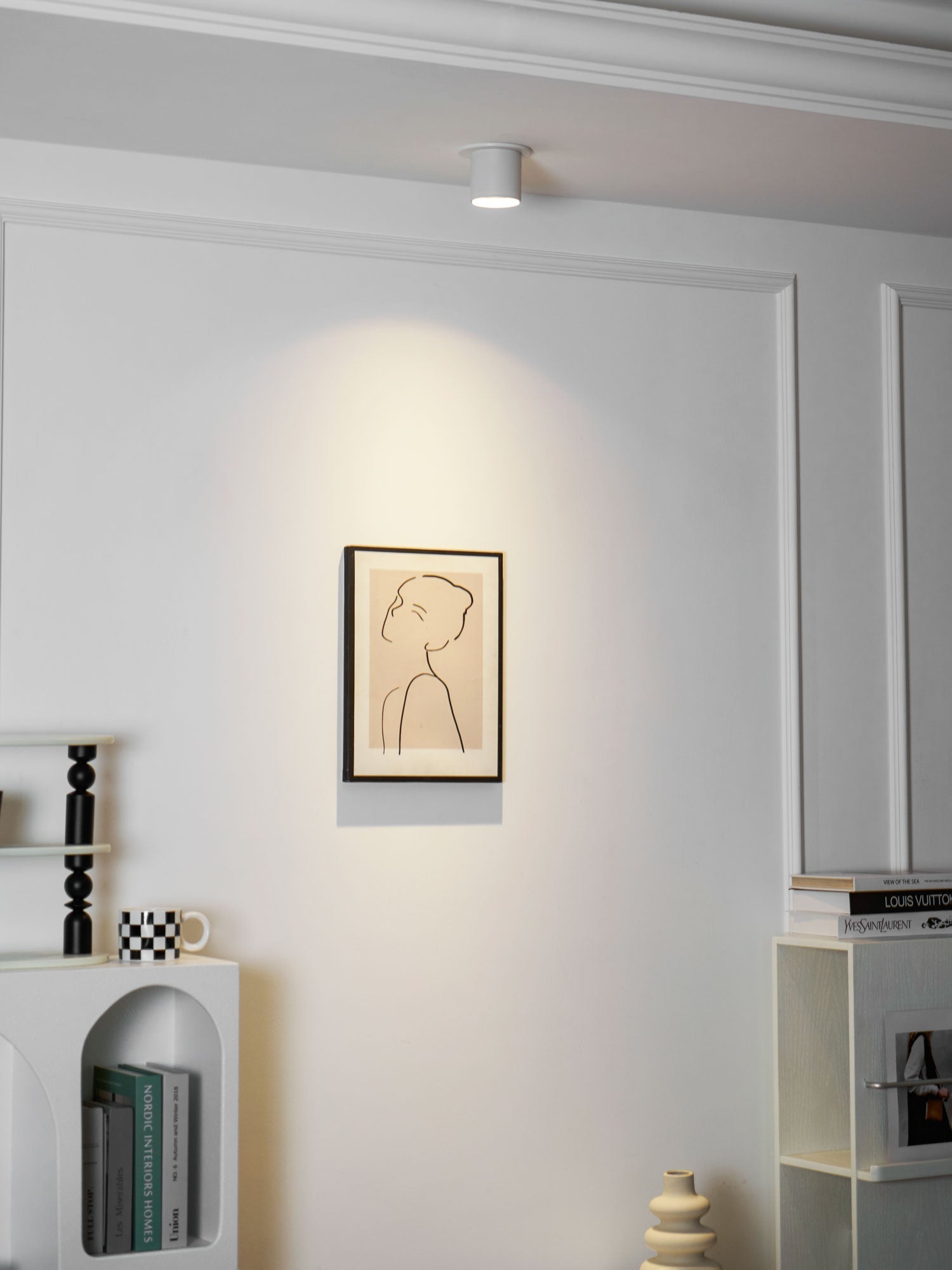 Metal Ceiling Light 3.1 in x 3.3 in White Indoor Modern Flush Mount LED Fixture Warm Neutral Cool | Thomler