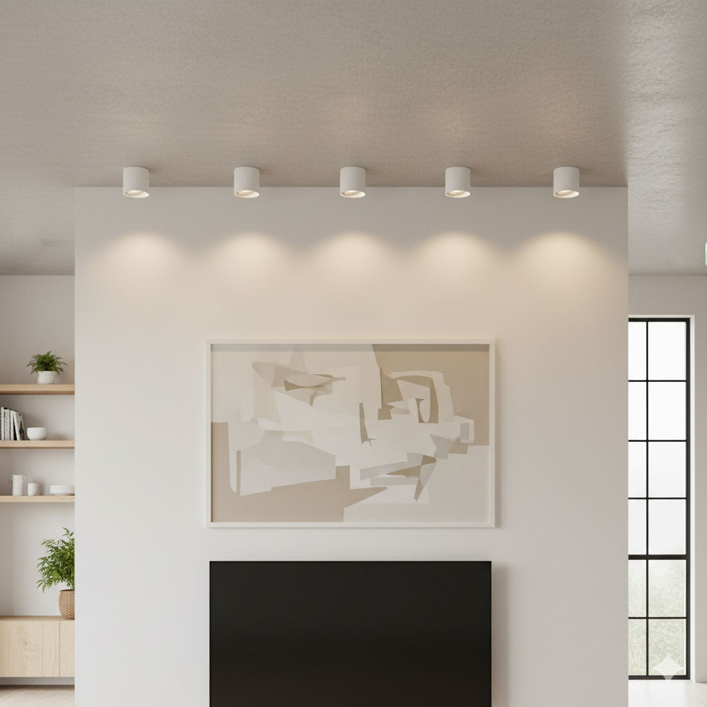 Metal Ceiling Light 3.1 in x 3.3 in White Indoor Modern Flush Mount LED Fixture Warm Neutral Cool | Thomler