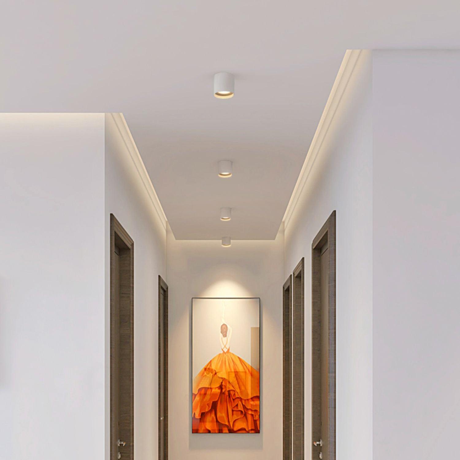 Metal Ceiling Light 3.1 in x 3.3 in White Indoor Modern Flush Mount LED Fixture Warm Neutral Cool | Thomler