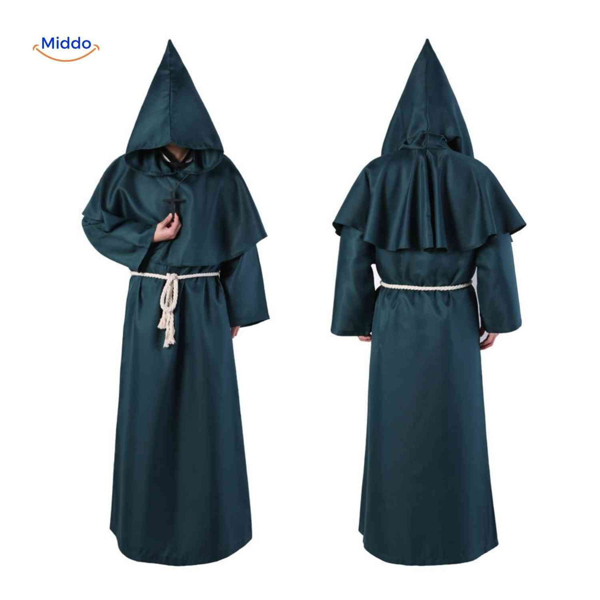 Hooded Monk Robe Costume – Medieval Style Cosplay Outfit for Halloween, Cosplay & Theater | Thomler