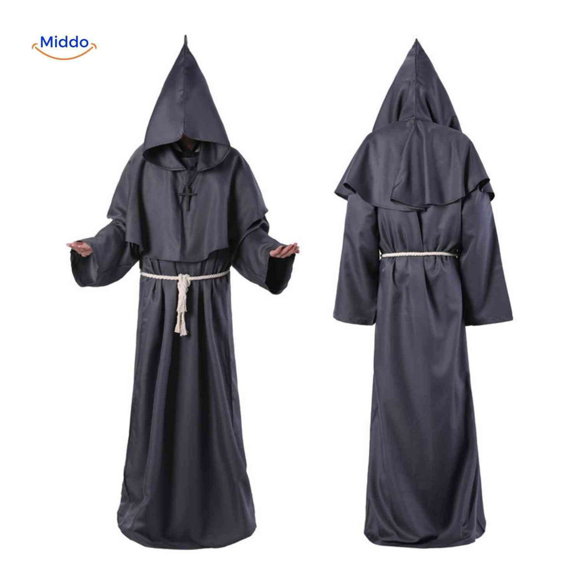 Hooded Monk Robe Costume – Medieval Style Cosplay Outfit for Halloween, Cosplay & Theater | Thomler