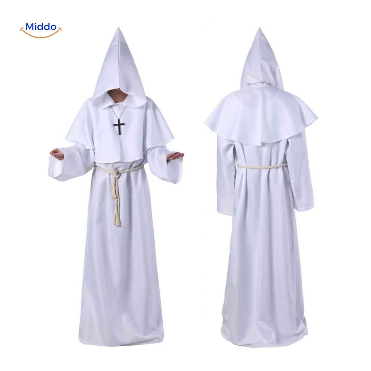 Hooded Monk Robe Costume – Medieval Style Cosplay Outfit for Halloween, Cosplay & Theater | Thomler