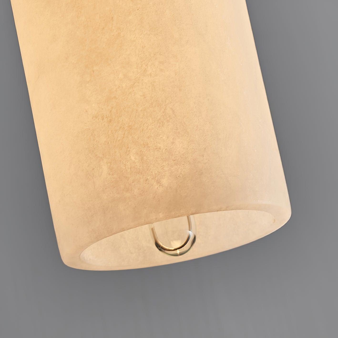 Pendant Light Alabaster Stone 9.8 in White Kitchen Island Dining Hanging Ceiling Lamp Minimalist Nordic Brass Accent | Thomler