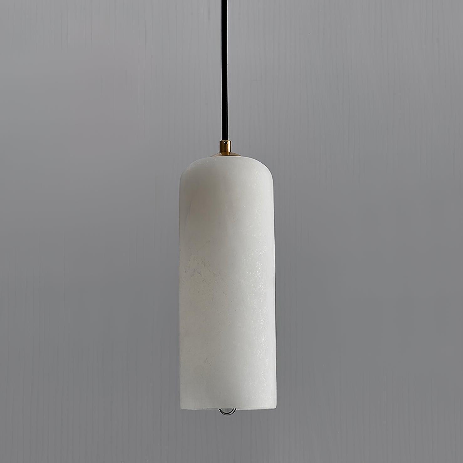 Pendant Light Alabaster Stone 9.8 in White Kitchen Island Dining Hanging Ceiling Lamp Minimalist Nordic Brass Accent | Thomler
