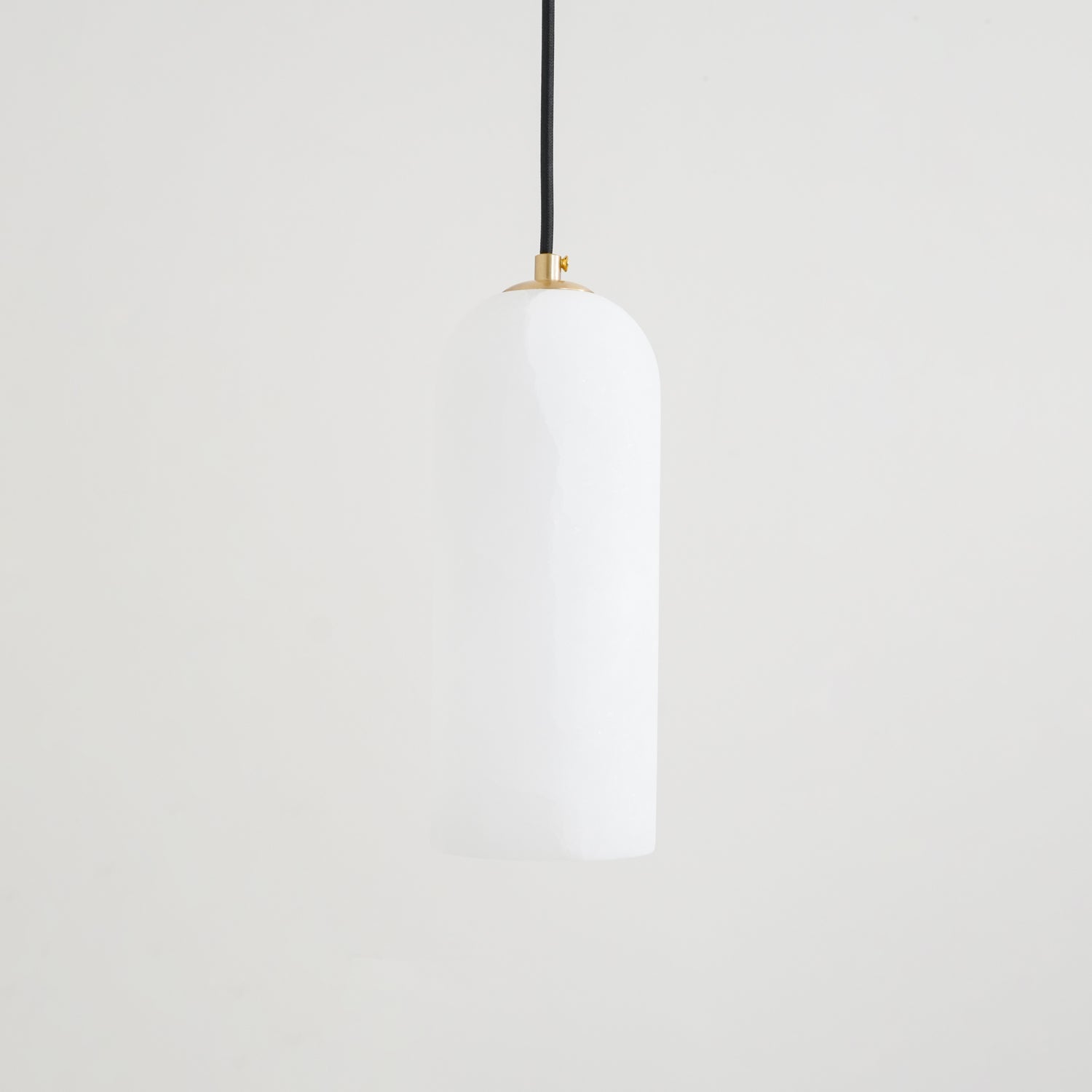 Pendant Light Alabaster Stone 9.8 in White Kitchen Island Dining Hanging Ceiling Lamp Minimalist Nordic Brass Accent | Thomler