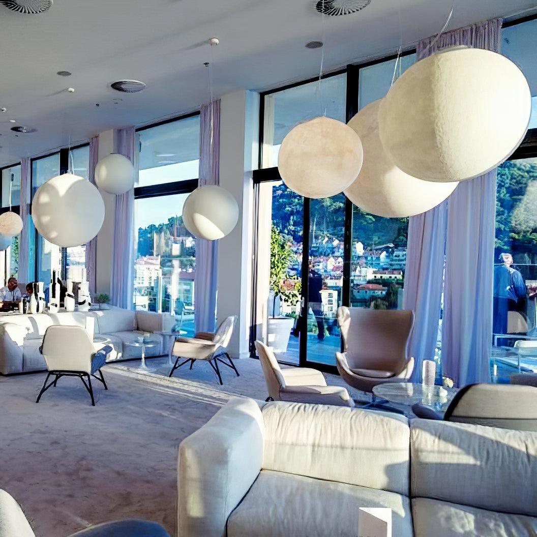 Spherical White Moon Pendant Light – Modern Hanging Globe for Bedroom, Dining Room & Living Room | Thomler