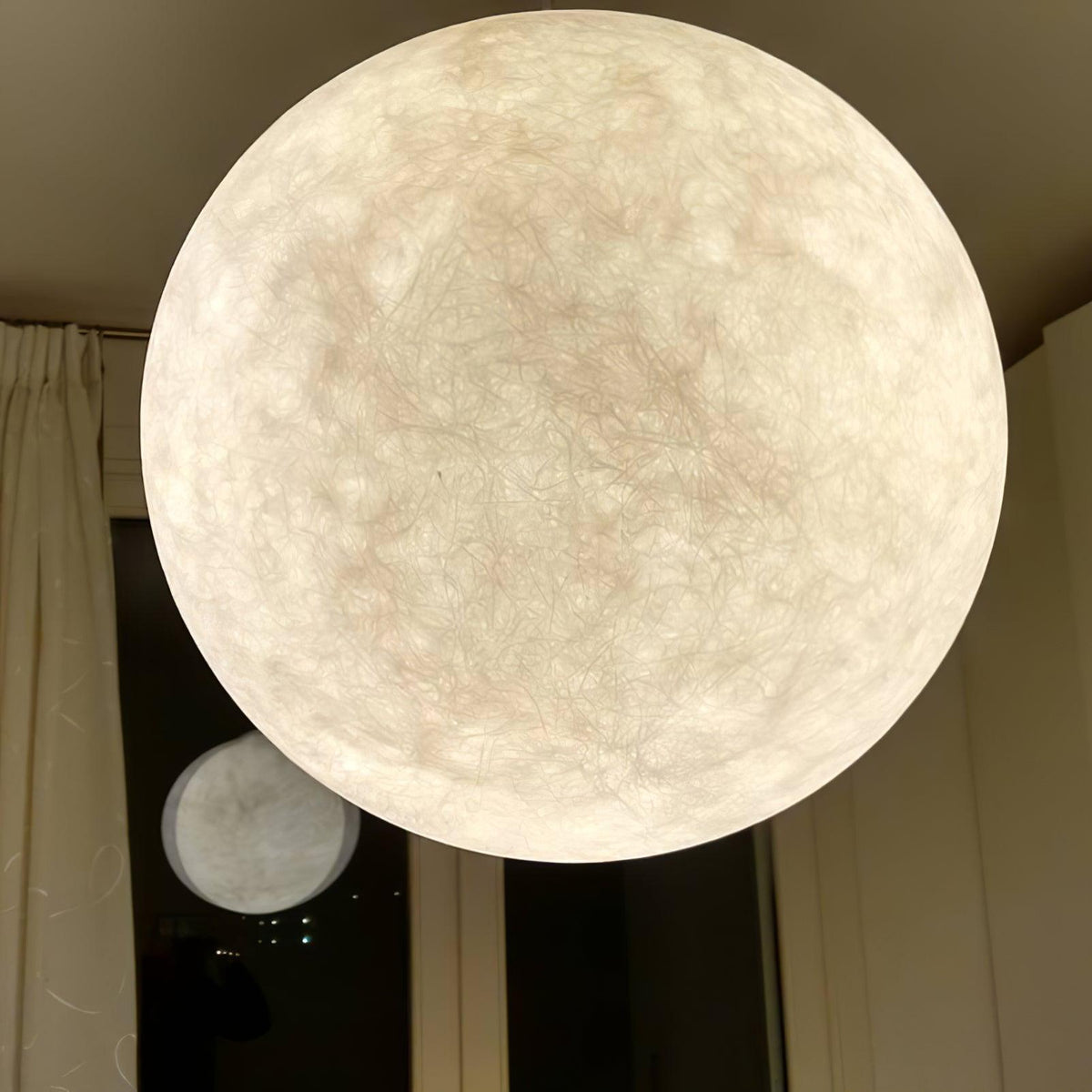 Spherical White Moon Pendant Light – Modern Hanging Globe for Bedroom, Dining Room & Living Room | Thomler
