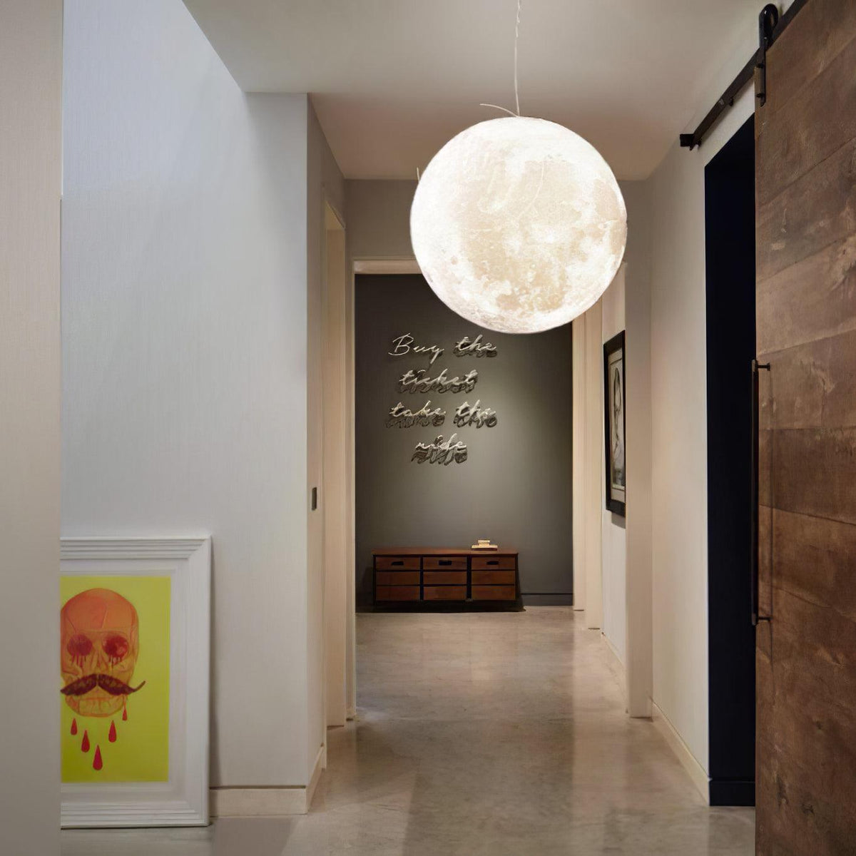 Spherical White Moon Pendant Light – Modern Hanging Globe for Bedroom, Dining Room & Living Room | Thomler
