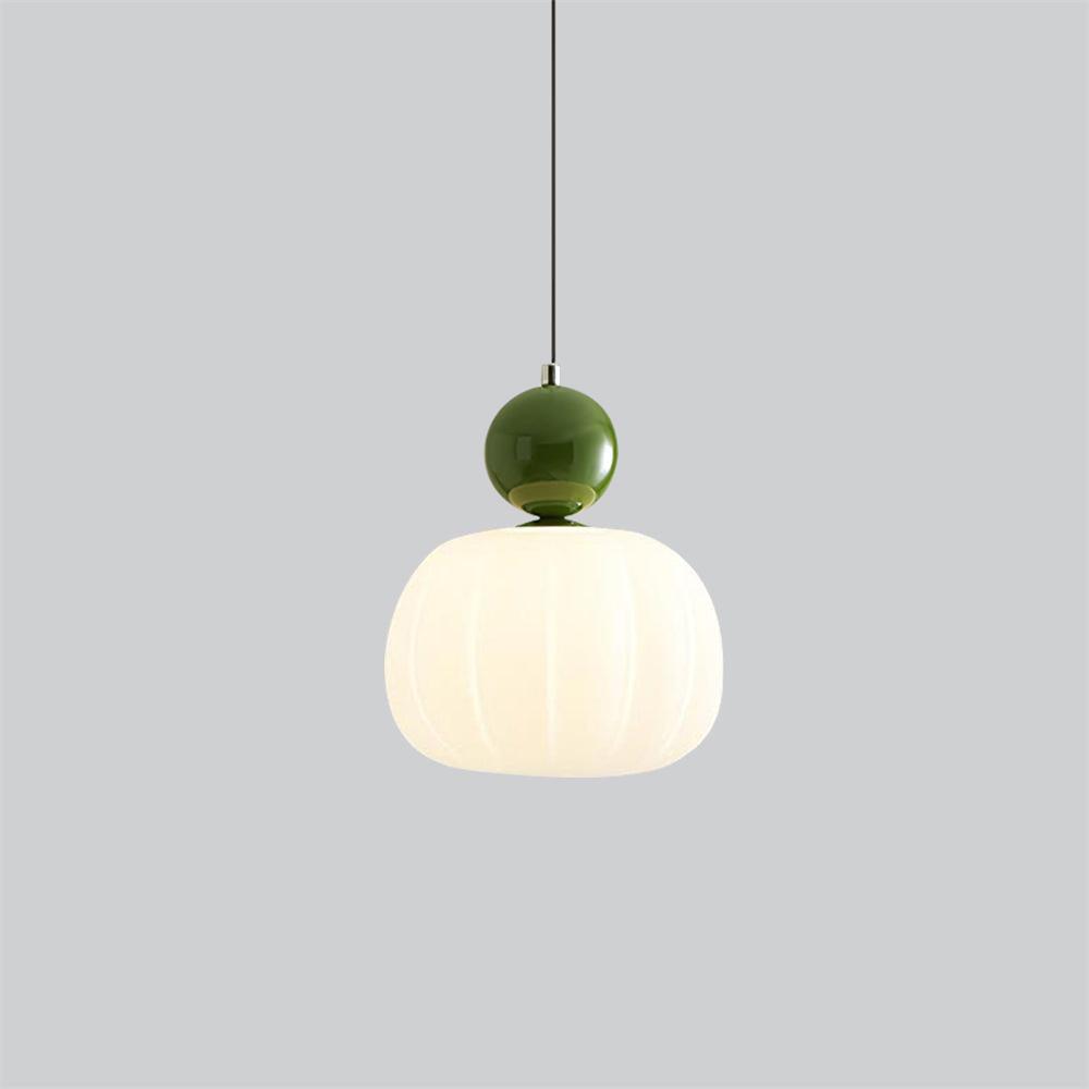 Pendant Light Acrylic Pumpkin Shade 5.5 in White Dining Room Bedroom Hanging Ceiling Fixture Adjustable Cord | Thomler