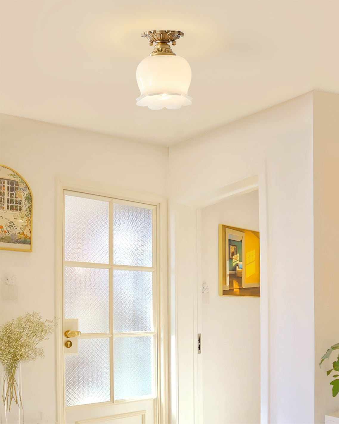 Ceiling Light Resin Brass 5.9 in Indoor Warm Lighting | Thomler