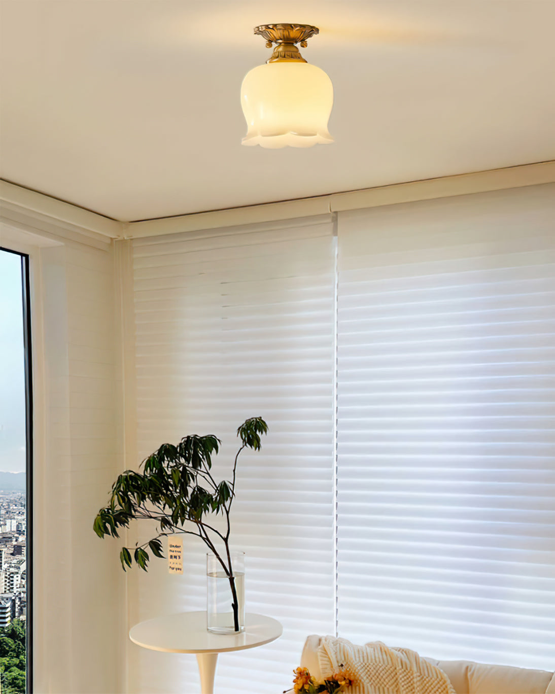 Ceiling Light Resin Brass 5.9 in Indoor Warm Lighting | Thomler