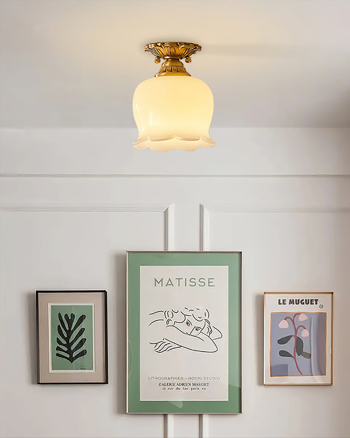 Ceiling Light Resin Brass 5.9 in Indoor Warm Lighting | Thomler