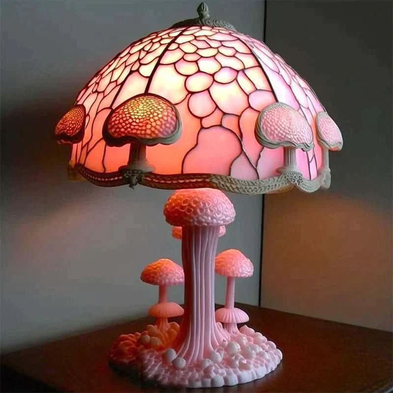 Table Lamp Glass Mosaic 10 in Warm Light Bedroom Living Room Decorative Accent | Thomler