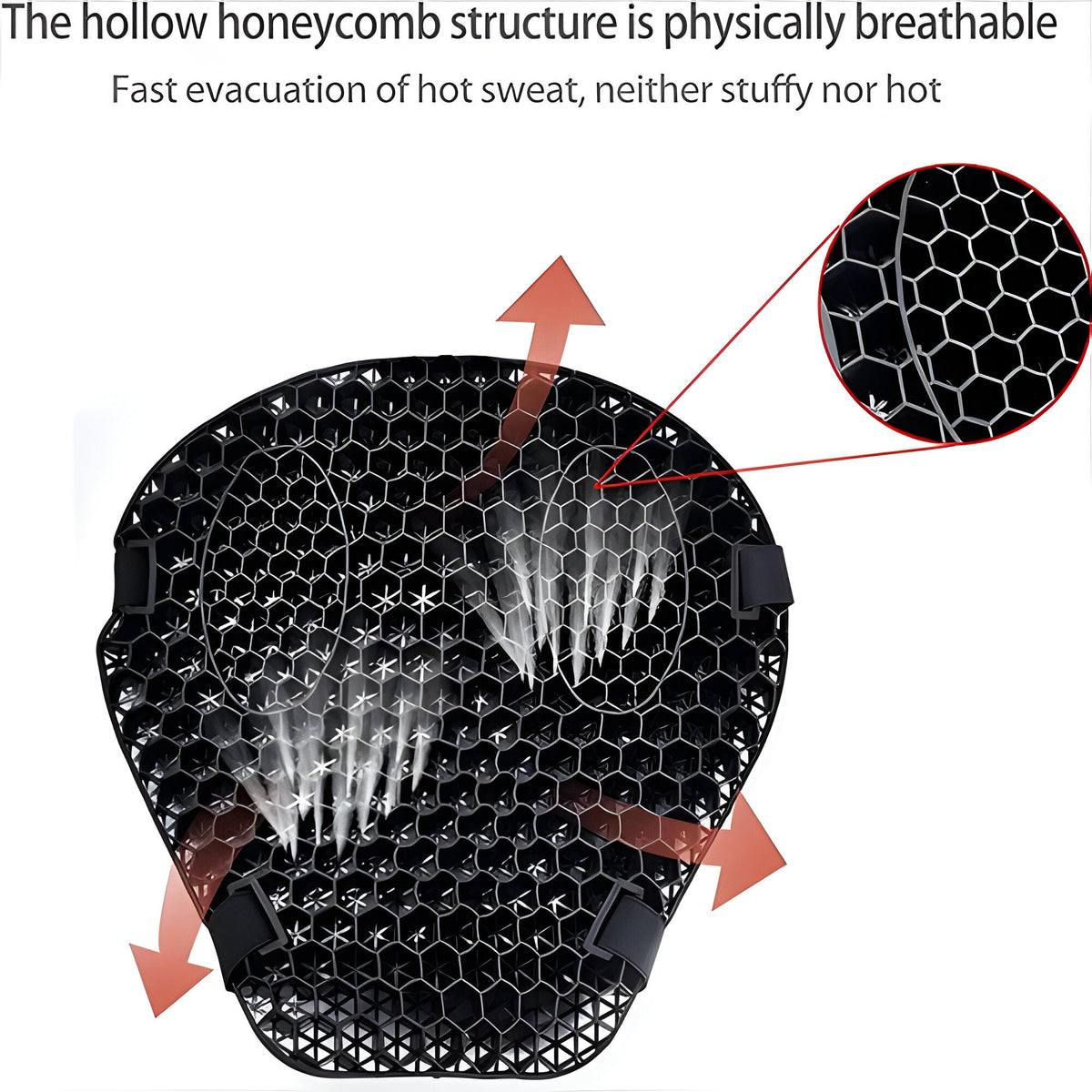 Gel Motorcycle Seat Cushion with Shock Absorption for Long Rides – Breathable Honeycomb Design, Non-Slip Bottom, Universal Fit for Touring | Thomler