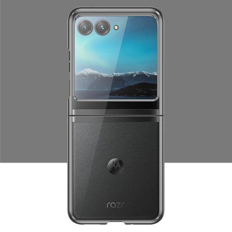Clear Protective Case for Motorola Razr Plus Foldable Phone with Electroplated Edge Trim | Thomler