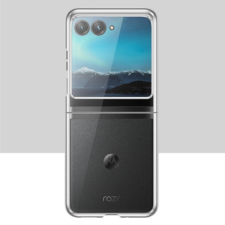 Clear Protective Case for Motorola Razr Plus Foldable Phone with Electroplated Edge Trim | Thomler