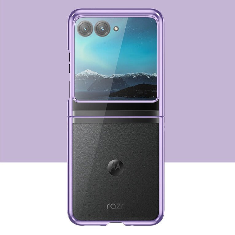 Clear Protective Case for Motorola Razr Plus Foldable Phone with Electroplated Edge Trim | Thomler