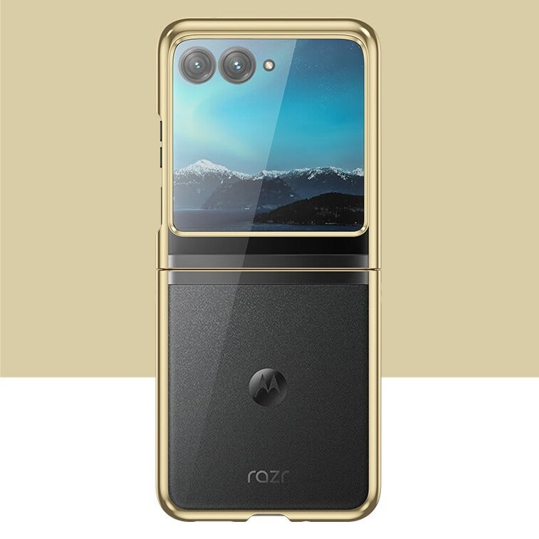 Clear Protective Case for Motorola Razr Plus Foldable Phone with Electroplated Edge Trim | Thomler