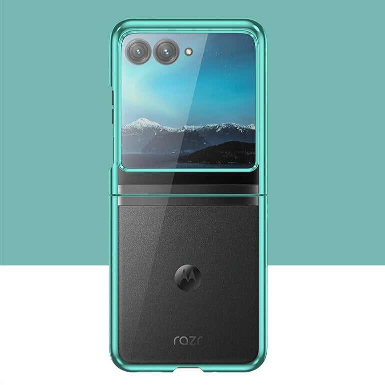 Clear Protective Case for Motorola Razr Plus Foldable Phone with Electroplated Edge Trim | Thomler