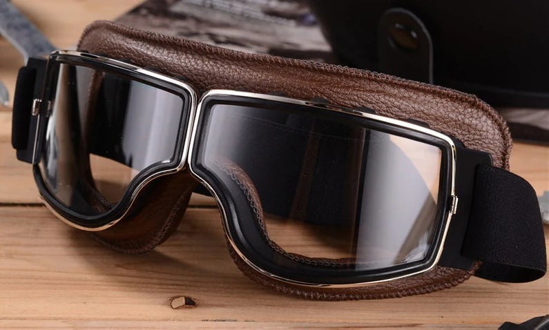 Vintage Motorcycle Goggles with UV Protection & Shatterproof Lens for Bikes, Scooters & Classic Rides | Thomler