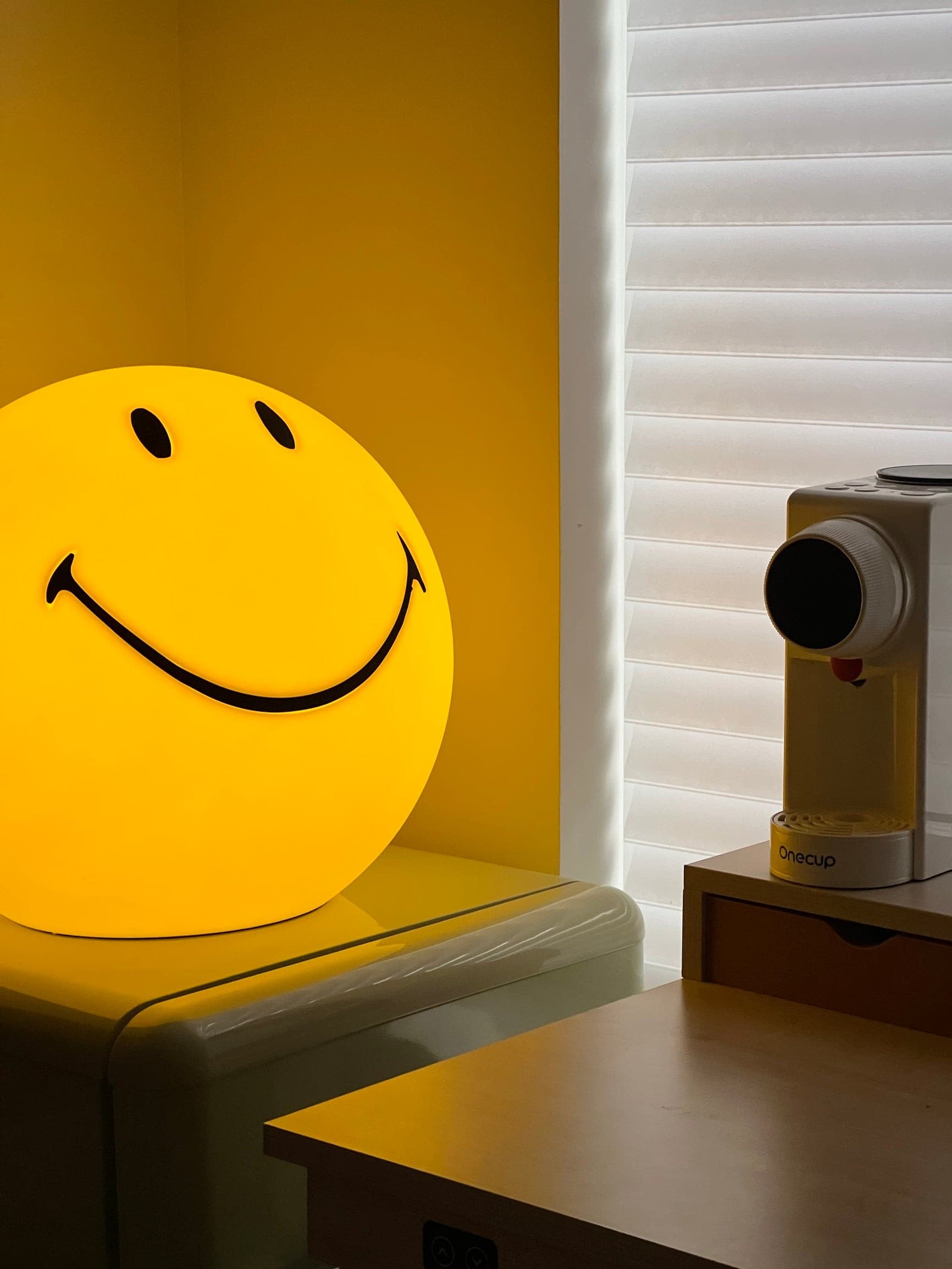 Table Lamp Polypropylene 9 in Yellow Playroom Bedroom Decorative LED Night Light | Thomler